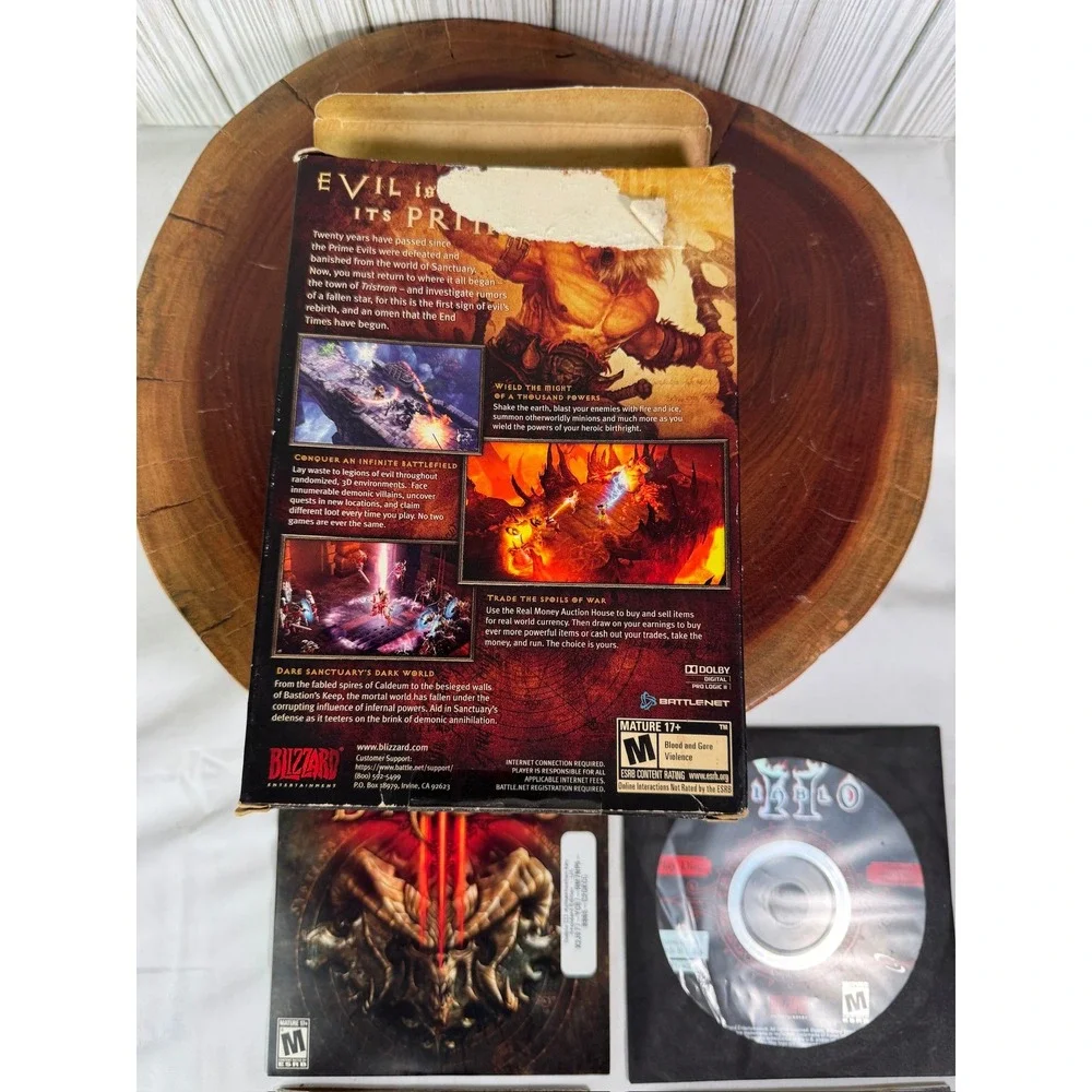 Diablo III‎ 3 PC Game Blizzard Entertainment with Diablo II Expansion Manual Box